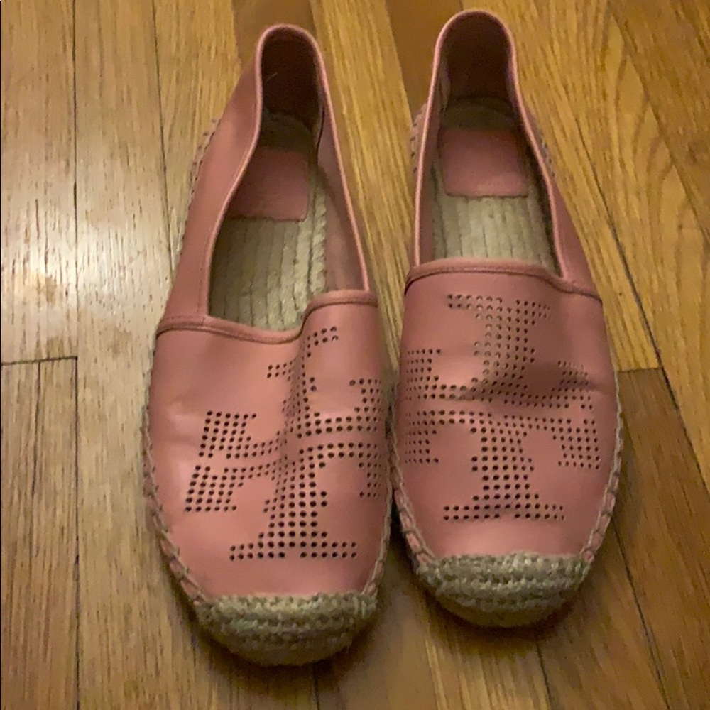 Tory Burch Pink Leather Espadrilles